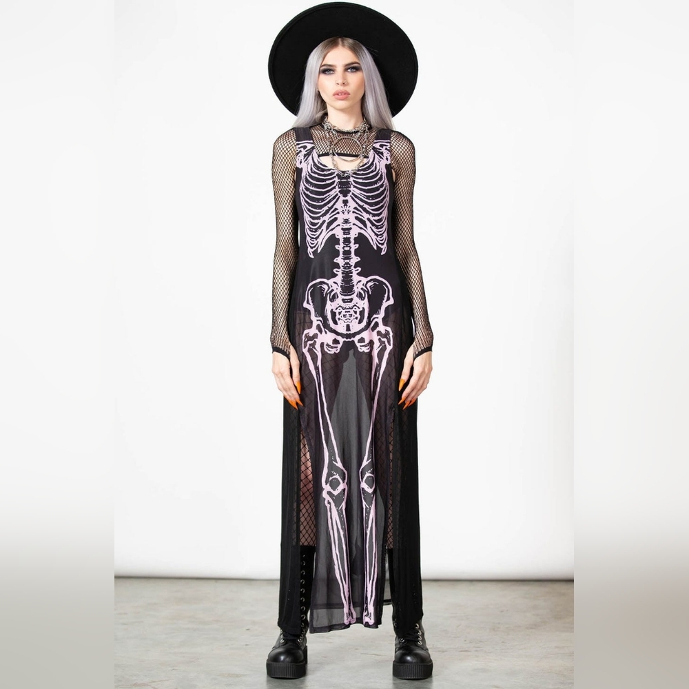 Killstar x Arvil Lavigne Ribcage mesh maxi dress XL